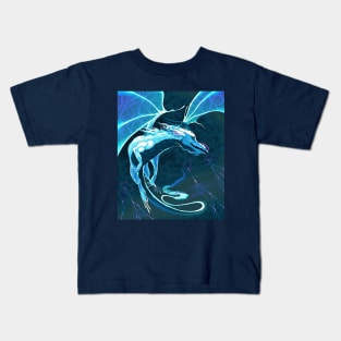 White dragon flying in the storm Kids T-Shirt